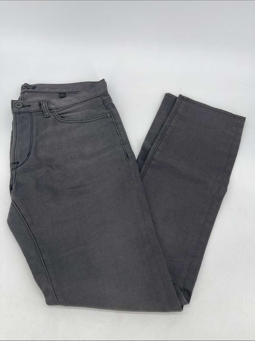 John Varvatos Bowery  Men's Charcoal Slim Straight-Leg Jeans Size 32 x 32